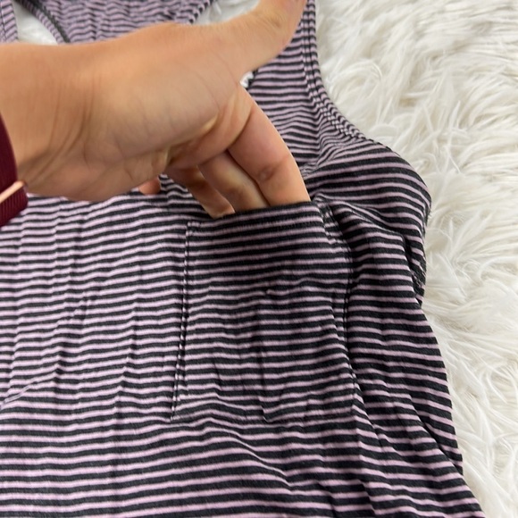 Lululemon Yogi Racerback Hyper Stripe Mauvelous Heathered Black - Picture 2 of 6